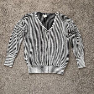 Bohme Black and White V-Neck Sweater